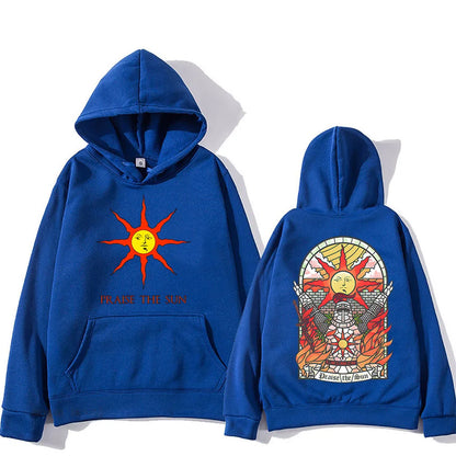 Dark Souls Praise the Sun Printed Men's and Women's Hoodies Fashion Casual Pullover Autumn and Winter Men's Loose Hoodies