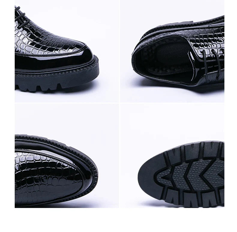 New high-end and trendy pointed-toe leather shoes for men's business formal wear British-style Korean casual shoes