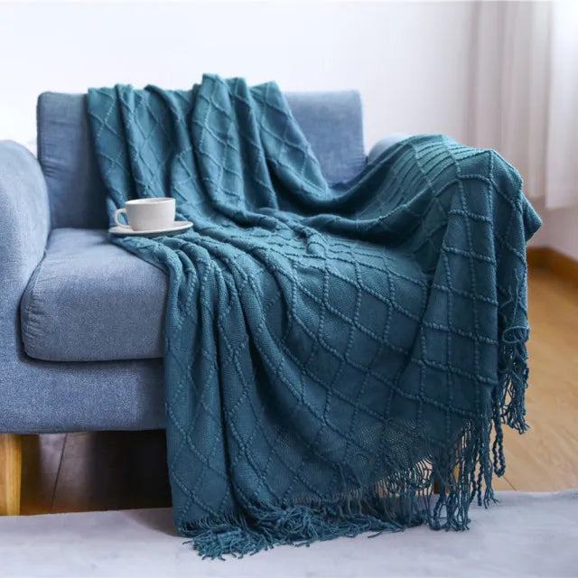 Aesthetic Nordic Plaid Knitted Throw Thread Blankets on the Bed Sofa Throw Travel TV Nap Blankets Soft Towel Bed Plaid Tapestry