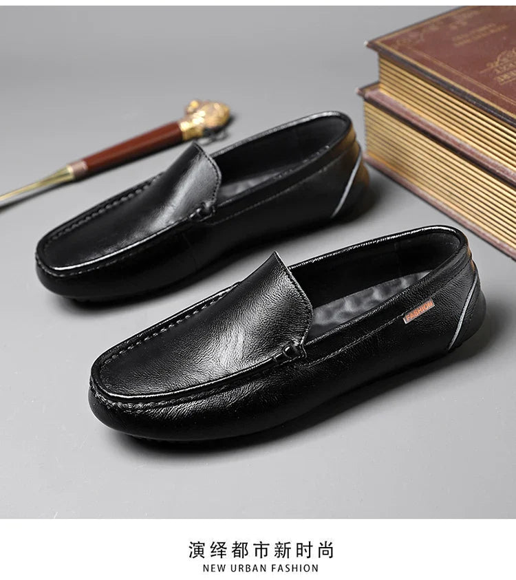 Men's Summer Breathable Summer Leather Shoes Casual Fashion Single Shoes