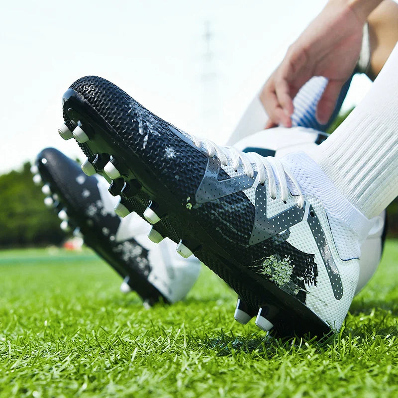 AG FG Athletic Soccer cleats PU Fabric Comfort Upper TPU Anti-slip Long Studs Sole Reliable Quality Adult Kids Training Shoes