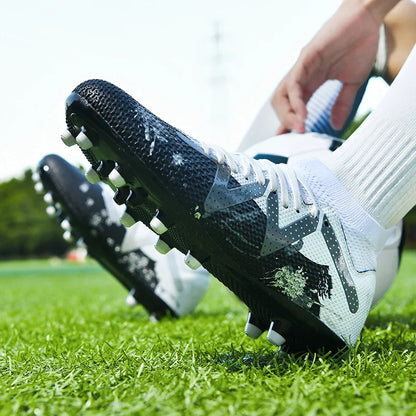 AG FG Athletic Soccer cleats PU Fabric Comfort Upper TPU Anti-slip Long Studs Sole Reliable Quality Adult Kids Training Shoes