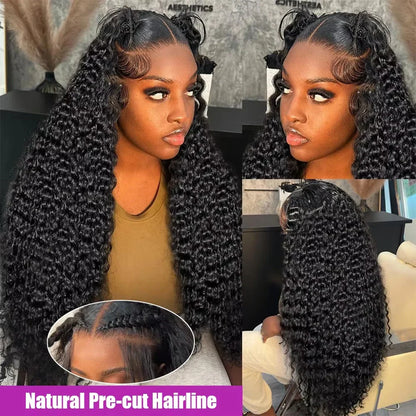300% High Density Loose Deep Wave 40 46 50 Inch 13x6 13x4 HD Lace Frontal Human Hair Wig Brazilian 360 Full Curly Wigs For Women