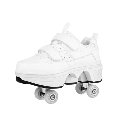 Children Wheels Shoes Roller Sneakers With 4 Wheels Skates Adult Runaway Parkour Deformation Shoes For Women Men Youth Kids Gift