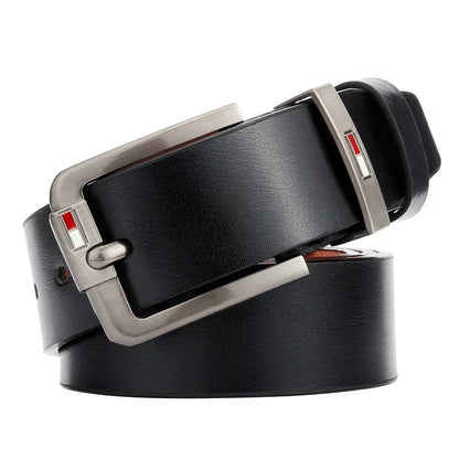 Famous Brand Design PU Leather Belt for Men Classical Alloy Pins Buckle Waist Belts Wild West Punk for Jeans Leisure Waistband