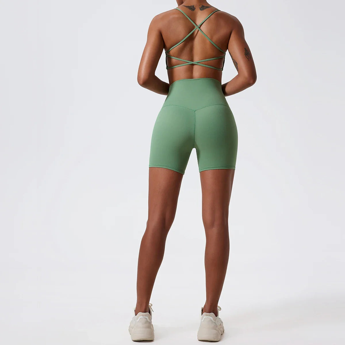Two Pieces Yoga Set Women Gym Shorts Sports Suit Female Soften Skin-Friendly Activewear Beauty Back Women Sportswear