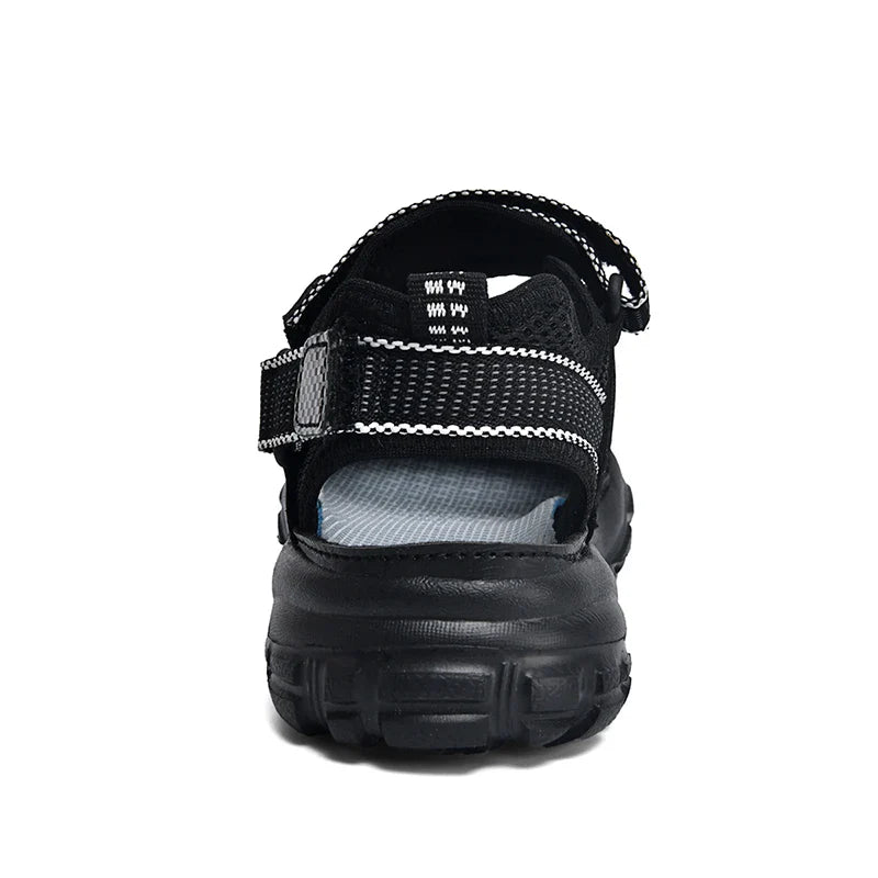 Kids Closed-Toe Sandals, Non-Slip Breathable Outdoor Sport Sandals for Boys, Adjustable Strap Hiking Beach Shoes for Summer