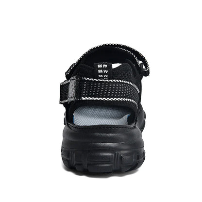 Kids Closed-Toe Sandals, Non-Slip Breathable Outdoor Sport Sandals for Boys, Adjustable Strap Hiking Beach Shoes for Summer