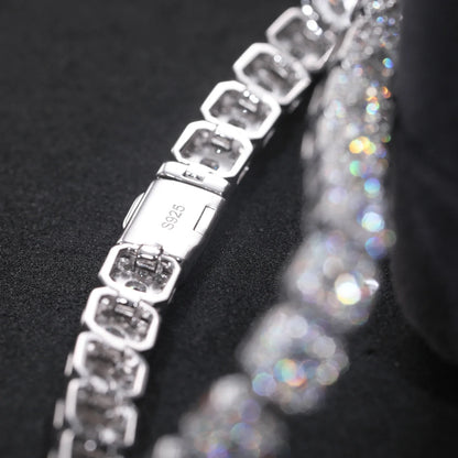 Iced Out Moissanite Halo Tennis Bracelet for Women Men S925 Sterling Silver 18k Gold Plated Jewelry with GRA Bracelets Gifts
