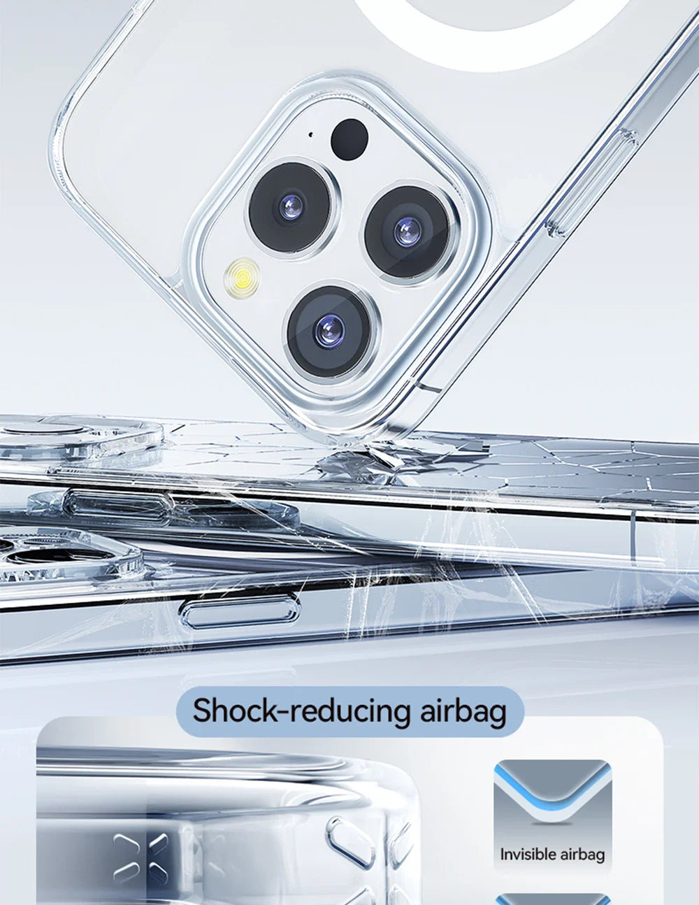 Magnetic Transparent Case For iPhone 15 14 13 Pro Max Case For Magsafe Wireless Charge Shockproof Cover Anti-fall