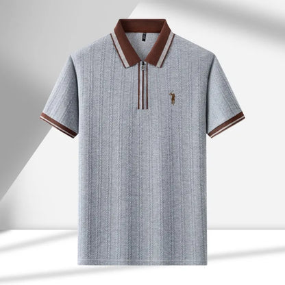 Luxury brand short sleeve T-shirt men's lapel top summer fashion jacquard design golf pony embroidery casual knitted polo shirt