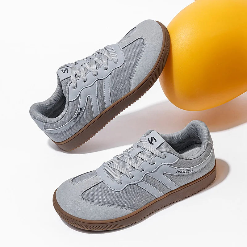 Wide Toe Sneakers Unisex Walking Shoes Lace Up fabric Non Slip Casual Sneaker