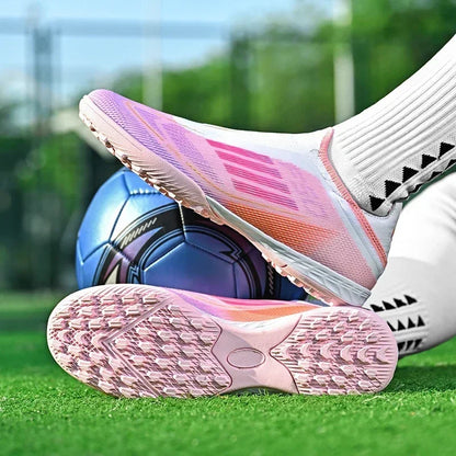 New Men Soccer Shoes Outdoor Sport Football Boots Training Breathable Match Boys Adult Cleats Non Slip Long Spikes Comfortable