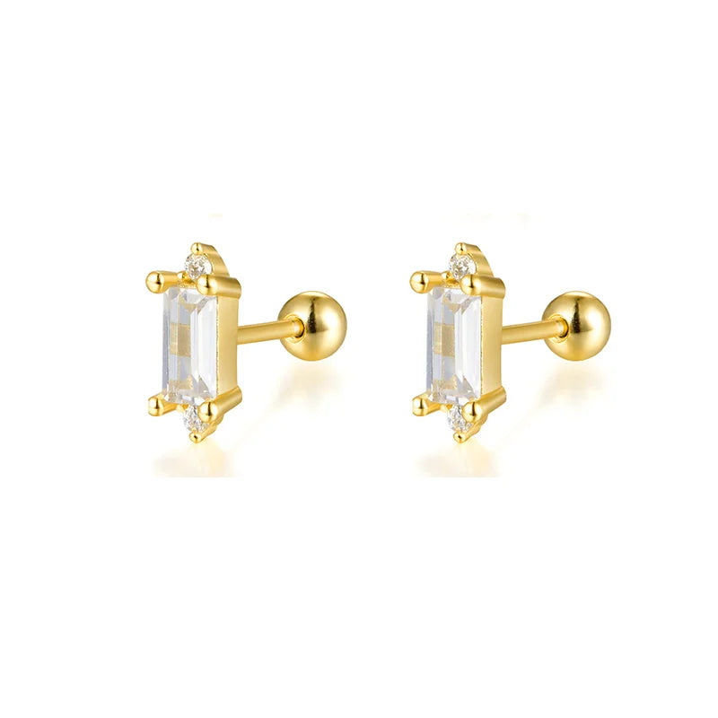 925 Sterling Silver Fashion Love Butterfly Romantic Star Crown Screw Stud Earrings for Women Ear Bone Piercing Jewelry