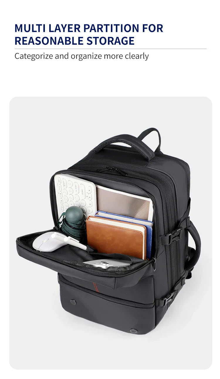 Men's Backpack with Expandable Vacuum Compression, Large Capacity, Dry and Wet Separation, Multifunctional Business Backpack for Short Business Trips