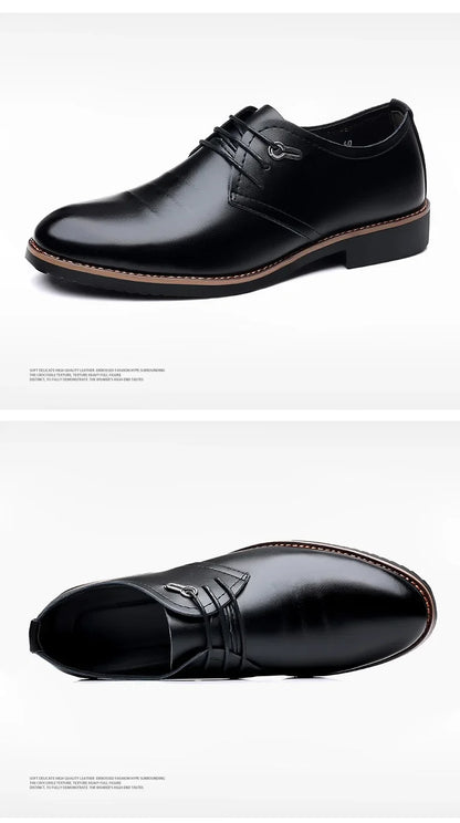 Mens Formal Business Oxford Shoes Classic Leather Dress Shoes for Wedding and Office