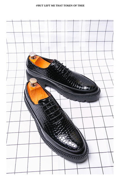 New high-end and trendy pointed-toe leather shoes for men's business formal wear British-style Korean casual shoes