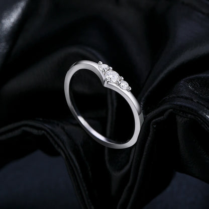Anel de Moissanite Eternidade Simples Prata Esterlina 925 Anéis de Aliança Finos e Brilhantes para Mulheres Presente de Joias Finas