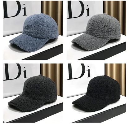 Winter Hats For Women Baseball Caps Plush Thickened Warm Baseball Cap Female Casual Solid Color Fashion Design Outdoor