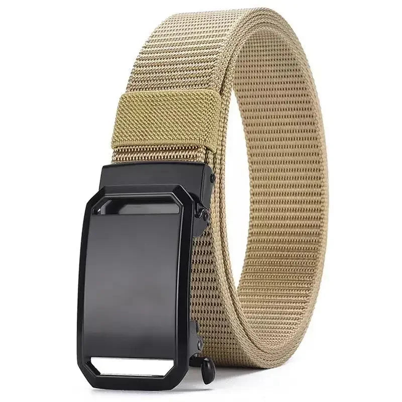 Automatic Buckle Belt Canvas Tactical Workwear Casual Outdoor Military Training Pants Belt Men Fashionable Multifunctional Belt