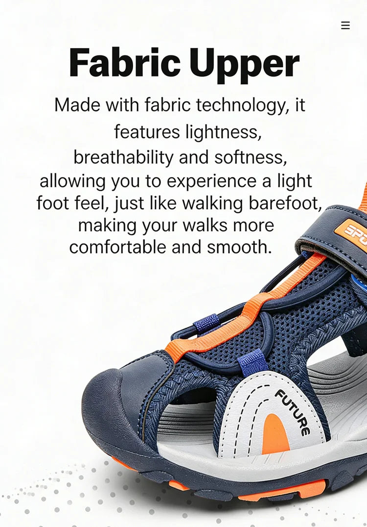 Children's Summer Sandals Comfortable Flat Non-Slip Outdoor Sports Casual Breathable Walking Shoes for Kids Boys Girls