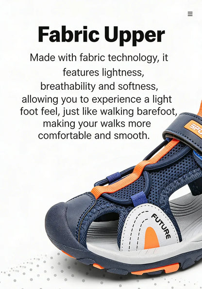Children's Summer Sandals Comfortable Flat Non-Slip Outdoor Sports Casual Breathable Walking Shoes for Kids Boys Girls