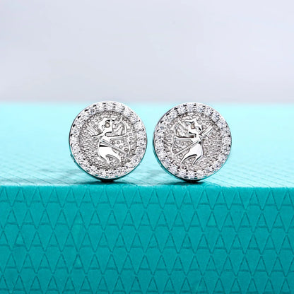 0.29cttw Iced Out Moissanite Stud Earrings 925 Sterling Silver Angel Earring New Age Hip Hop Jewelry for Men And Women