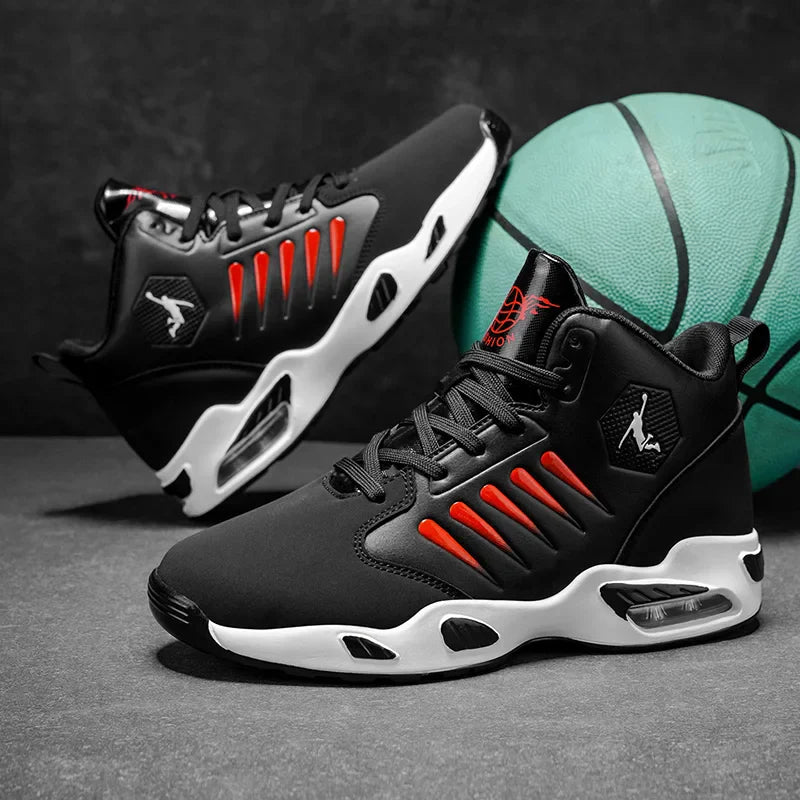 Men's High-Top Basketball Shoes Feature a Breathable Mesh Design for Maximum Comfort Outdoor Shock-Absorbing Running Shoes, High-Rebound Cushioning Technology, Make Running Smoother and More Comfortable, Enhance Support, Styl
