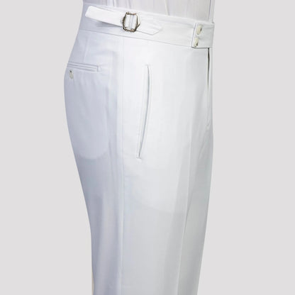 Men Suit 3 Pieses White Solid With Lapel And Pocket For Wedding Birthday Business Party Office Work Jacket Vest With Pants