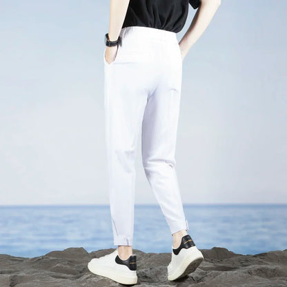 Korean Fashion Summer Men's Casual Harem Pants High Street Loose Bound Feet Sweatpants Male Black Gray White Jogging Trousers