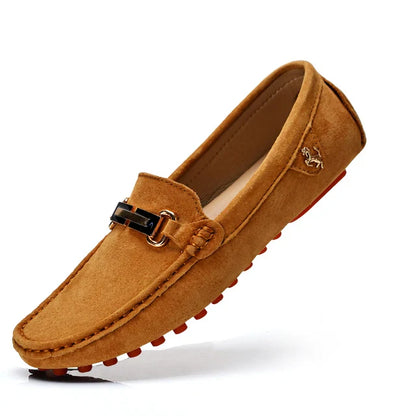 Men Fashion Luxury Leisure Leather Loafers Shoes Slip on Soft Comfortable Non-slip Driving for Men