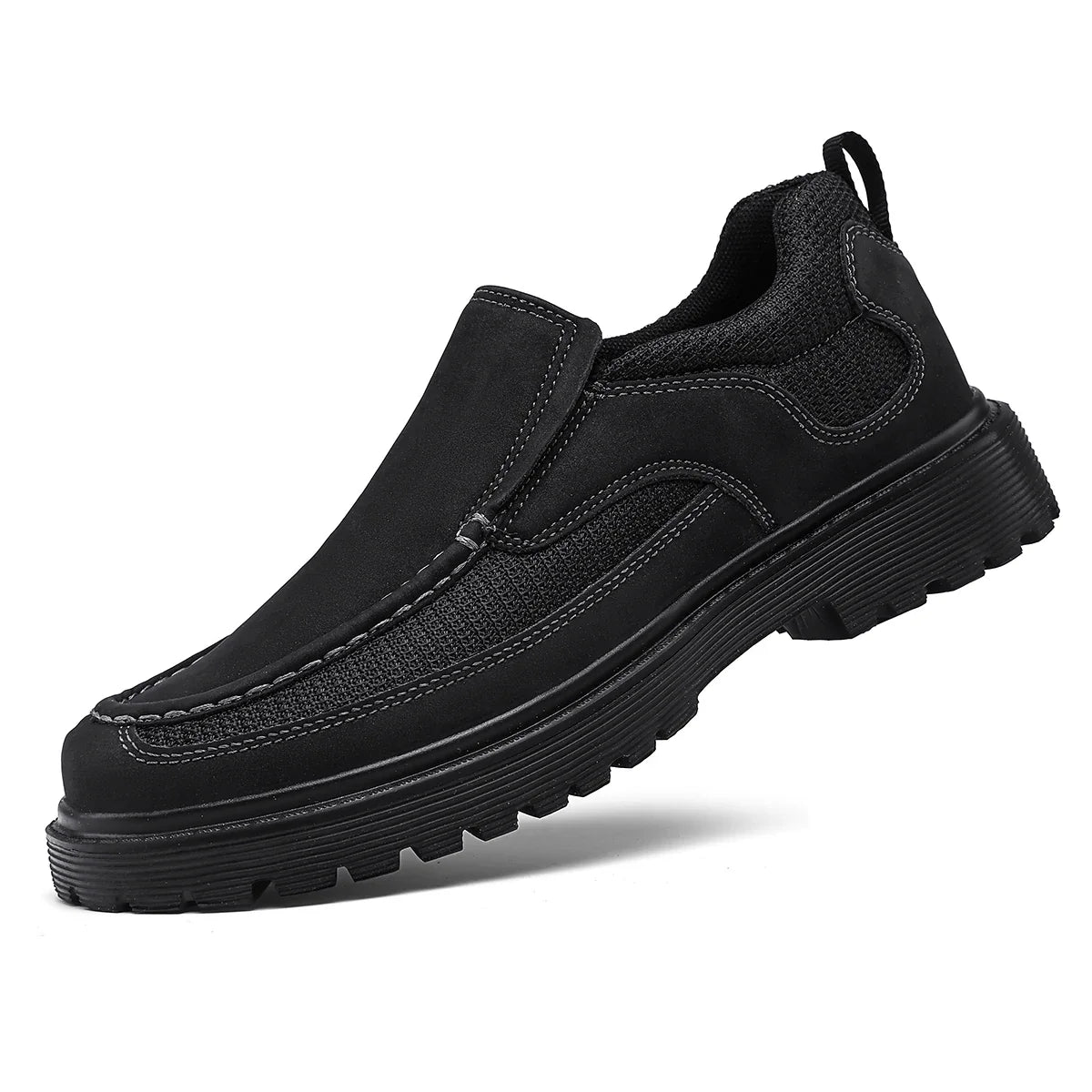 Fashion Khaki Casual Shoes for Men Suede Leather Loafers Men Platform Slip-On Men's Driving Shoes Lightweight Leisure Men Shoes