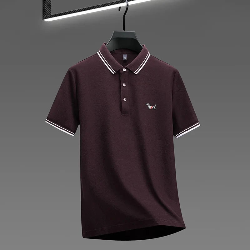 100% pure cotton summer new men's trendy shortsleeved luxury customized business casual polo shirt designer brand badge T-shirt
