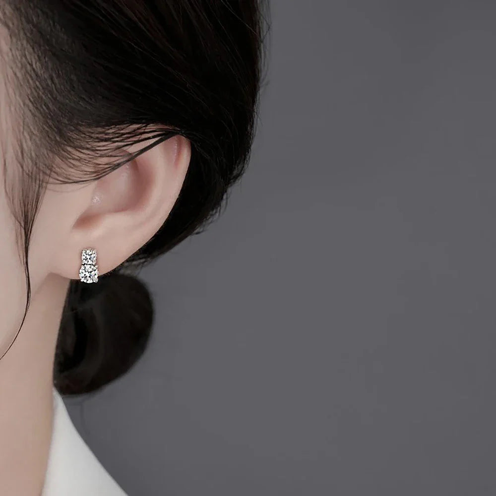 1.5carat Moissanite Diamond Stud Earrings With  Certificates 925 Sterling Silver Round Cut Ear Studs For Women Men Jewelry