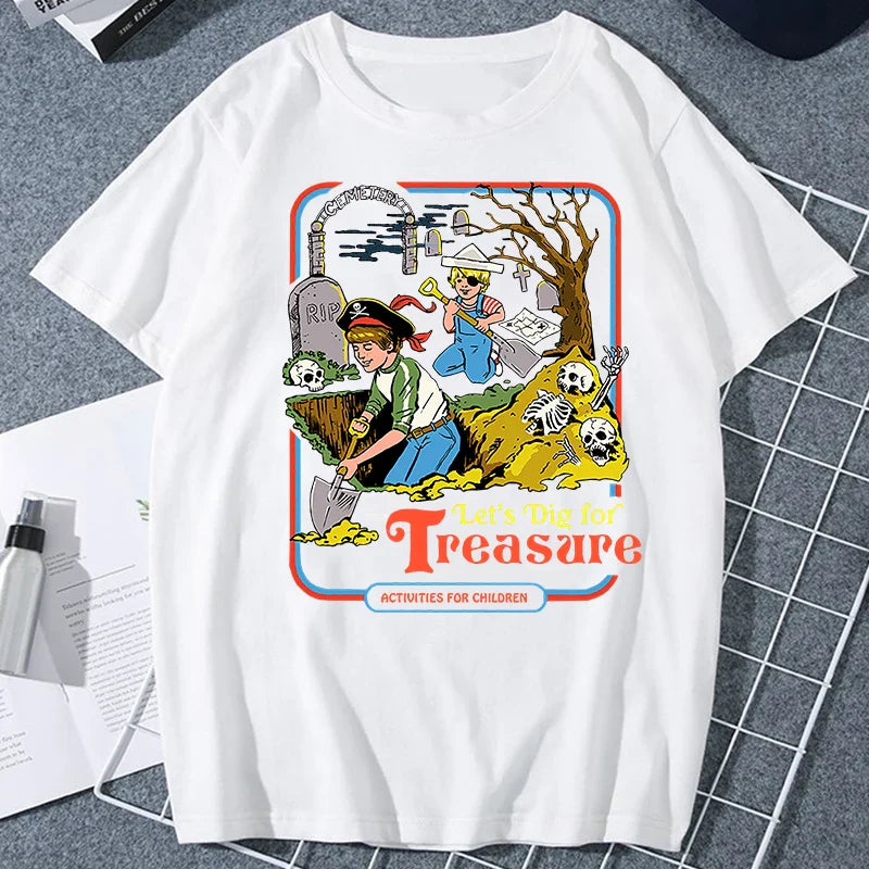 Let's Sacrifice Toby Horror Satanist Graphic Tops Unique Creative Cartoon Streetwear Unisex Scary Short-sleev Tee Ropa Hombre
