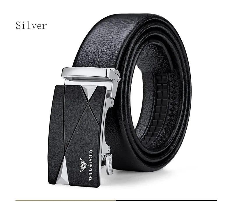 Men's cowhide casual pants belt, automatic buckle business belt, fashionable formal versatile belt