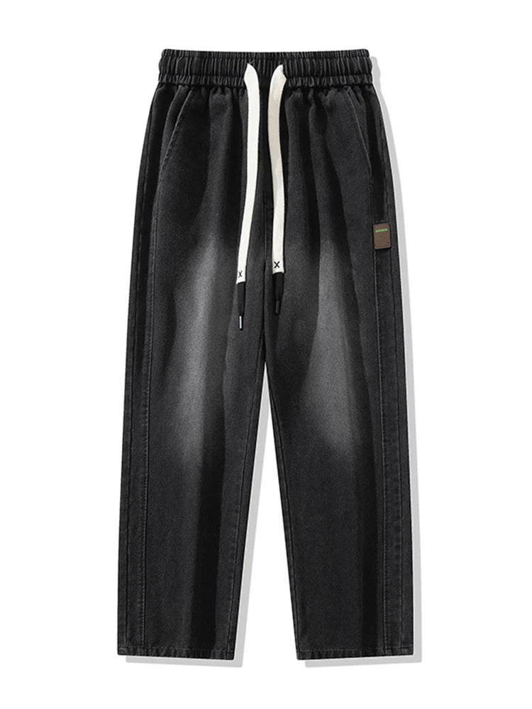 Spring Autumn Baggy Jeans Men Trousers Wide Leg Straight Denim Pants Daily Streetwear Loose Casual Jeans Asian Size L-6XL