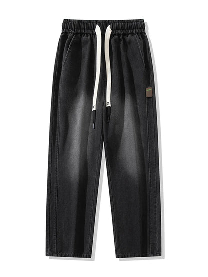 Spring Autumn Baggy Jeans Men Trousers Wide Leg Straight Denim Pants Daily Streetwear Loose Casual Jeans Asian Size L-6XL