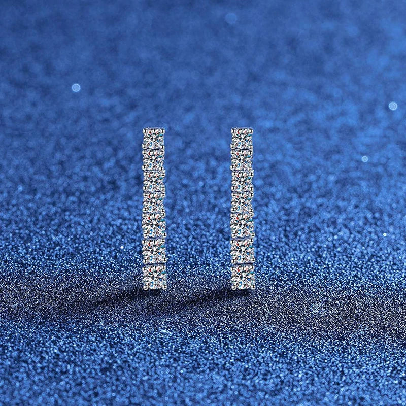 All Moissanite Stud Earrings For Women 925 Sterling Silver Sparkling Wedding Fine Jewelry Earring Stud Women's Earrings