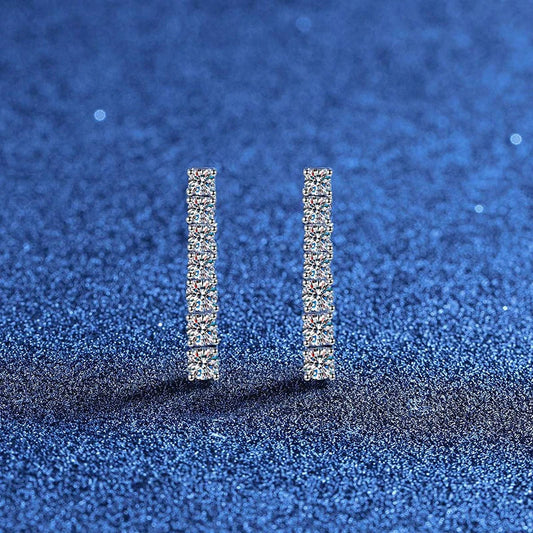 All Moissanite Stud Earrings For Women 925 Sterling Silver Sparkling Wedding Fine Jewelry Earring Stud Women's Earrings