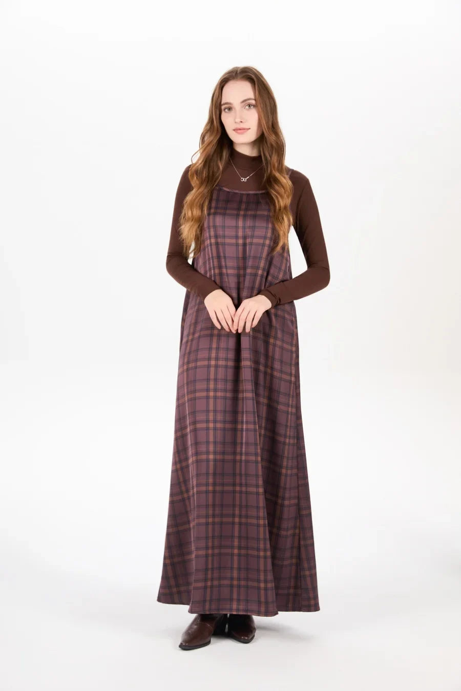 elegance slip satin dress + knitting cross top +mockneck woman clothing set adjustable maxi floor length