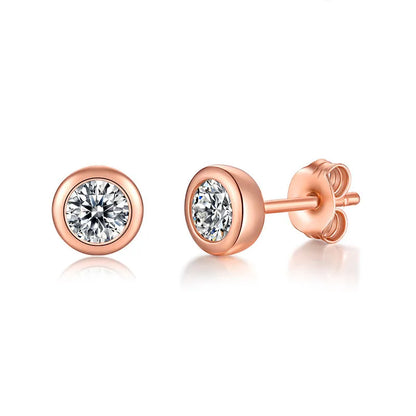 0.3/0.5 Carat Round Moissanite Diamond Stud Earrings For Women S925 Sterling Silver Pendientes Wedding Party Fine Jewelry