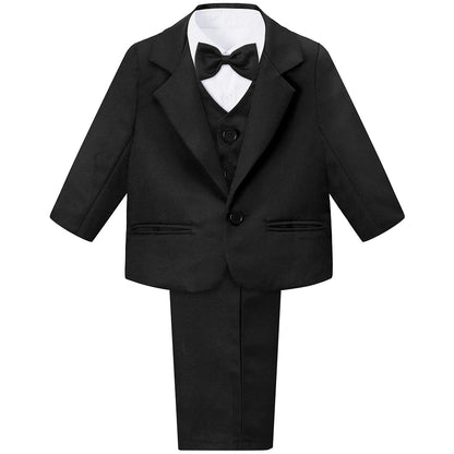 Baby Boy Baptism Outfit Infant Tuxedo Christening Wedding Birthday Celebration Formal Gentleman Suit White 6 Months to 3 Years