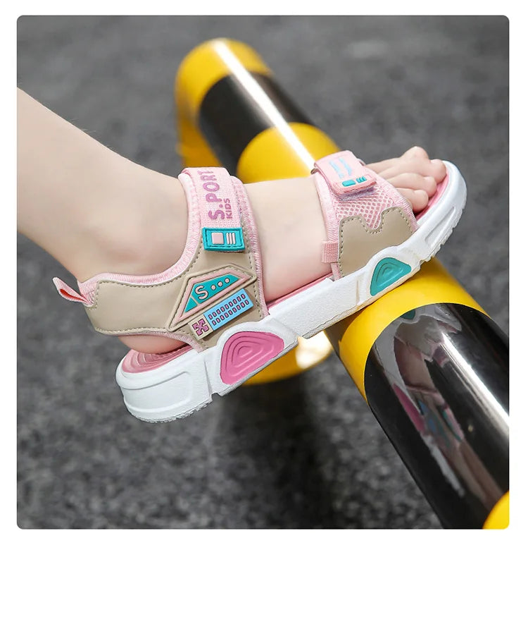 Children's sandals cartoon soft-soled non-slip boys' sandals in summer hook and loop fashion girls' sandals 4-10 years old 38