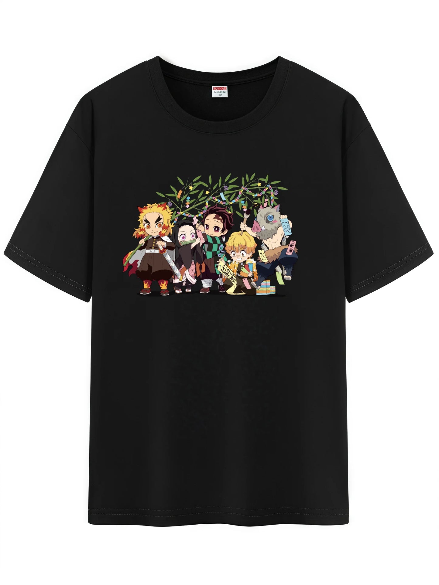 Unisex Japanese Anime Pattern T-Shirt,Demon Slayer Character Tanjirou Nezuko Graphic Short Sleeve Regular Fix Tee Shirt