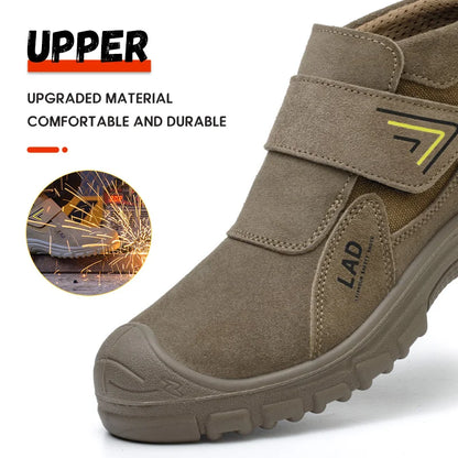 Men's work shoes with wear-resistant solid soles, anti smashing and puncture safety shoes, comfortable and breathable