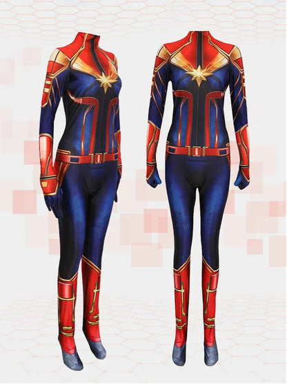 Movie Captain Cosplay Costume Women Superhero Cos Stage Jumpsuit Halloween Carnival Role Play Party Zentai Kids Adult
