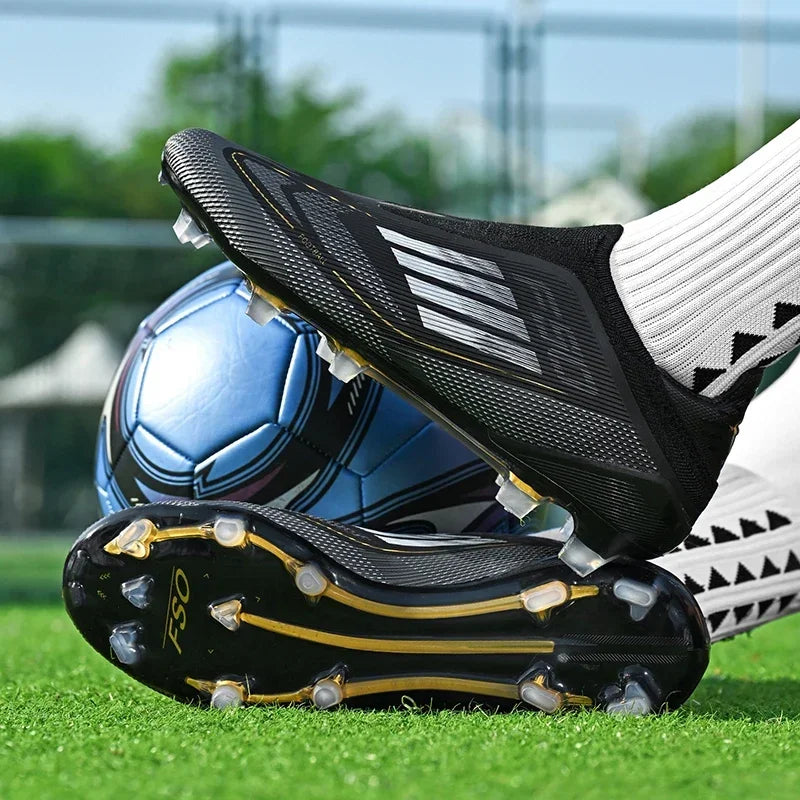 New Men Soccer Shoes Outdoor Sport Football Boots Training Breathable Match Boys Adult Cleats Non Slip Long Spikes Comfortable