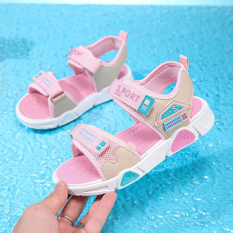 Children's sandals cartoon soft-soled non-slip boys' sandals in summer hook and loop fashion girls' sandals 4-10 years old 38