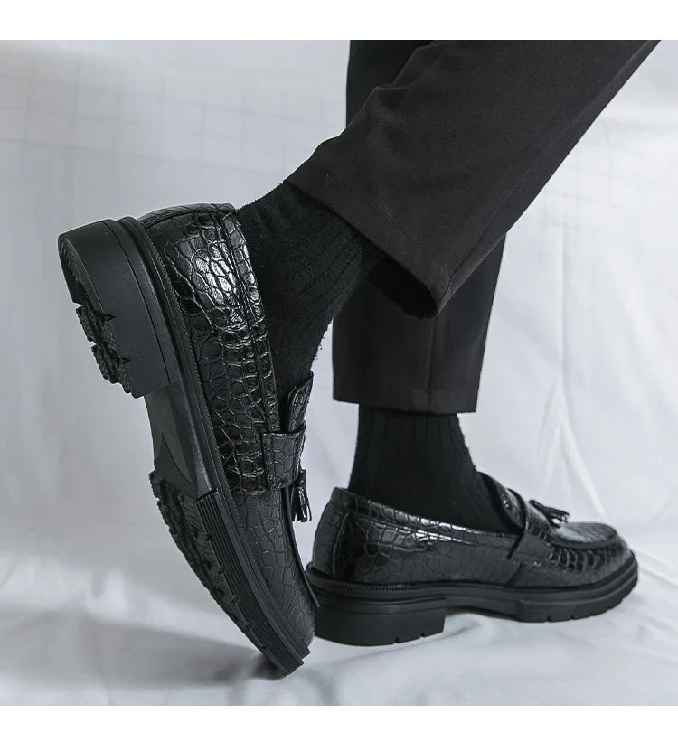 Formal Shoes For Men Fashion Casual Leather Loafers Male Slip On Business Leather Shoes Men's Dress Shoes Party Office Loafers